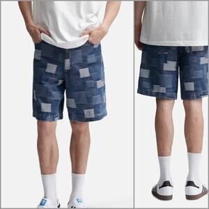 A.P.C. Helio Shorts High-rise Denim Patchwork size Large